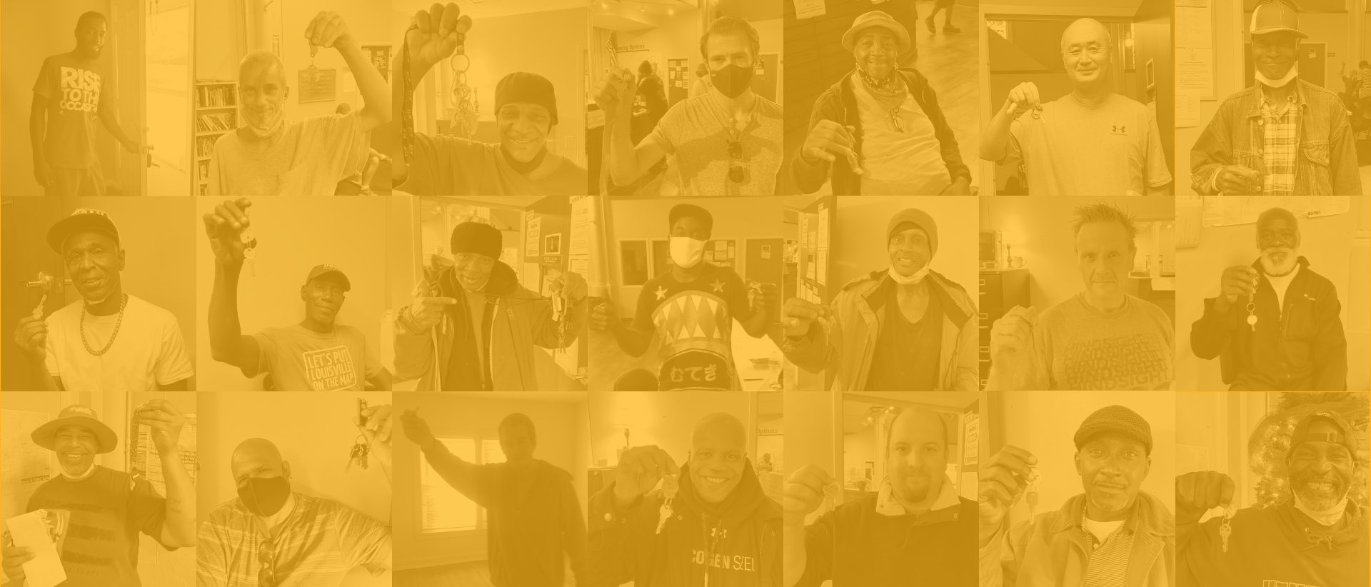 Images of guests with house keys